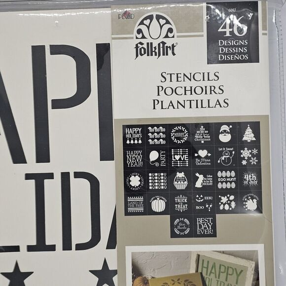 FolkArt Seasonal Holidays Stencil Pack 46 Designs - Picture 2 of 5